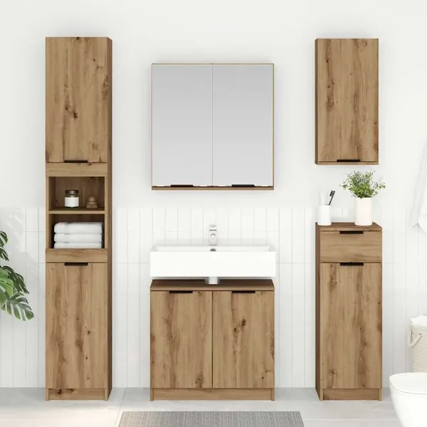 Ensemble de Meubles de Salle de Bain 3 pc Chêne artisanal