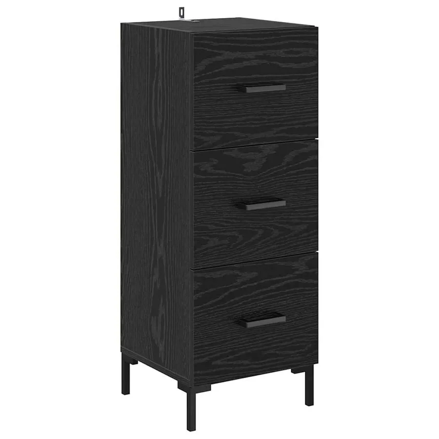 Haut Armoire Chêne noir 34,5 x 34 x 180 cm Bois d'ingénierie - 6