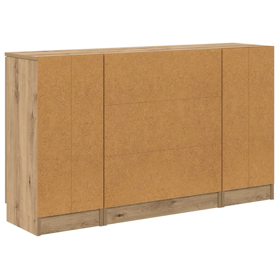 Buffet 3 pcs Chêne artisanal 120 x 30 x 70 cm Bois d'ingénierie - 8
