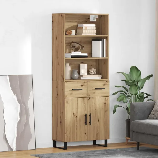 Haut Armoire 2 pcs Chêne artisanal 69,5 x 34 x 180 cm