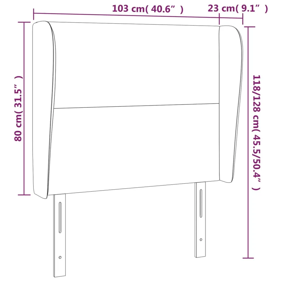 Tête de lit avec oreilles Rose 103x23x118/128 cm Velours - 9