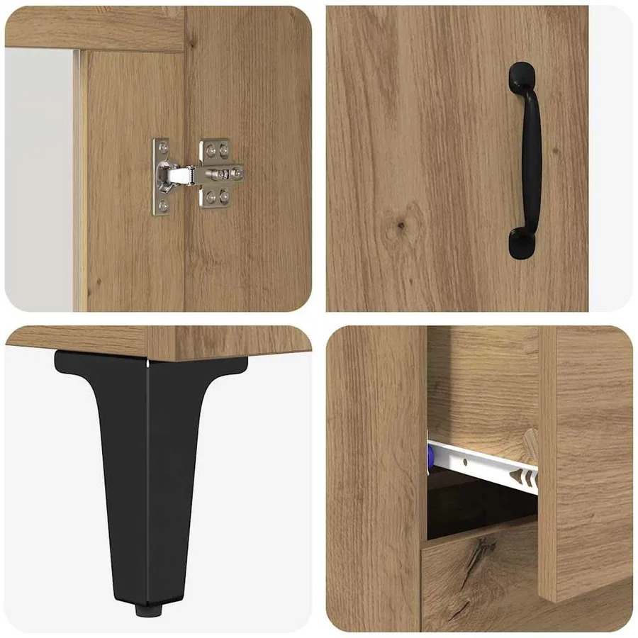 Haut Armoire Chêne artisanal 69,5 x 34 x 180 cm - 11