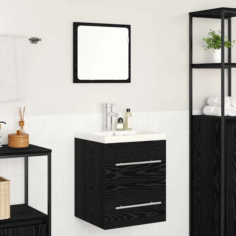 Meuble de Lavabo de Salle de Bain Chêne noir 41 x 38,5 x 48 cm - 4
