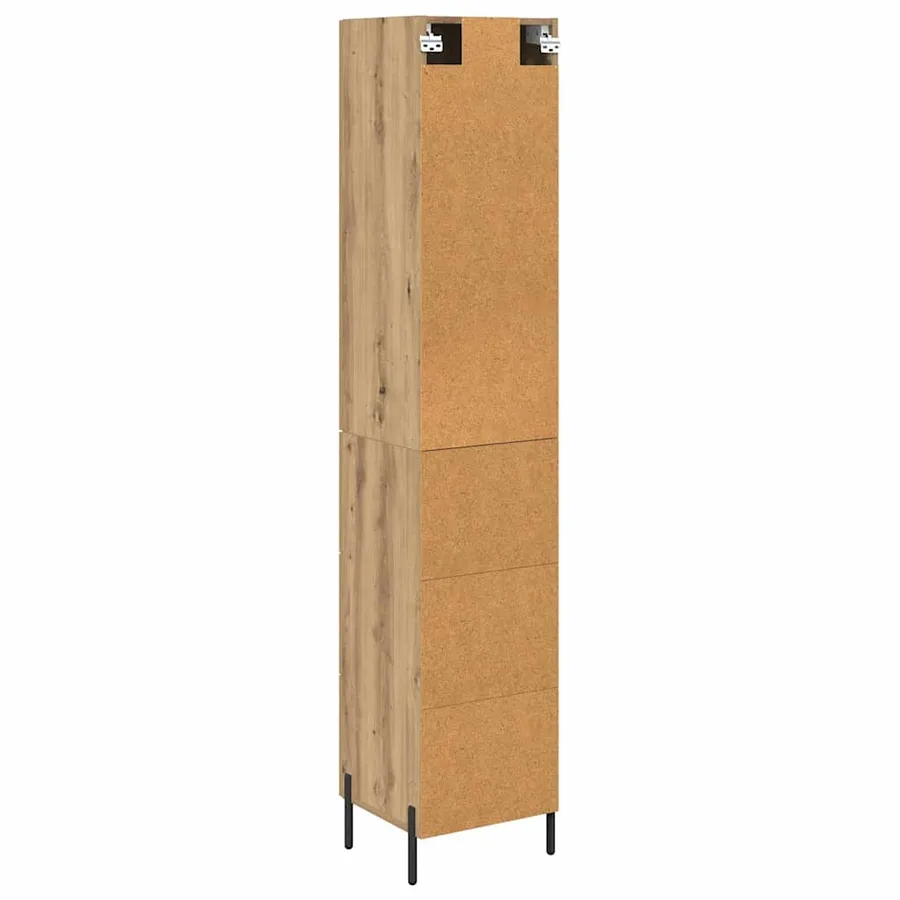 Haut Armoire avec tiroir Chêne artisanal 34,5 x 34 x 180 cm - 10