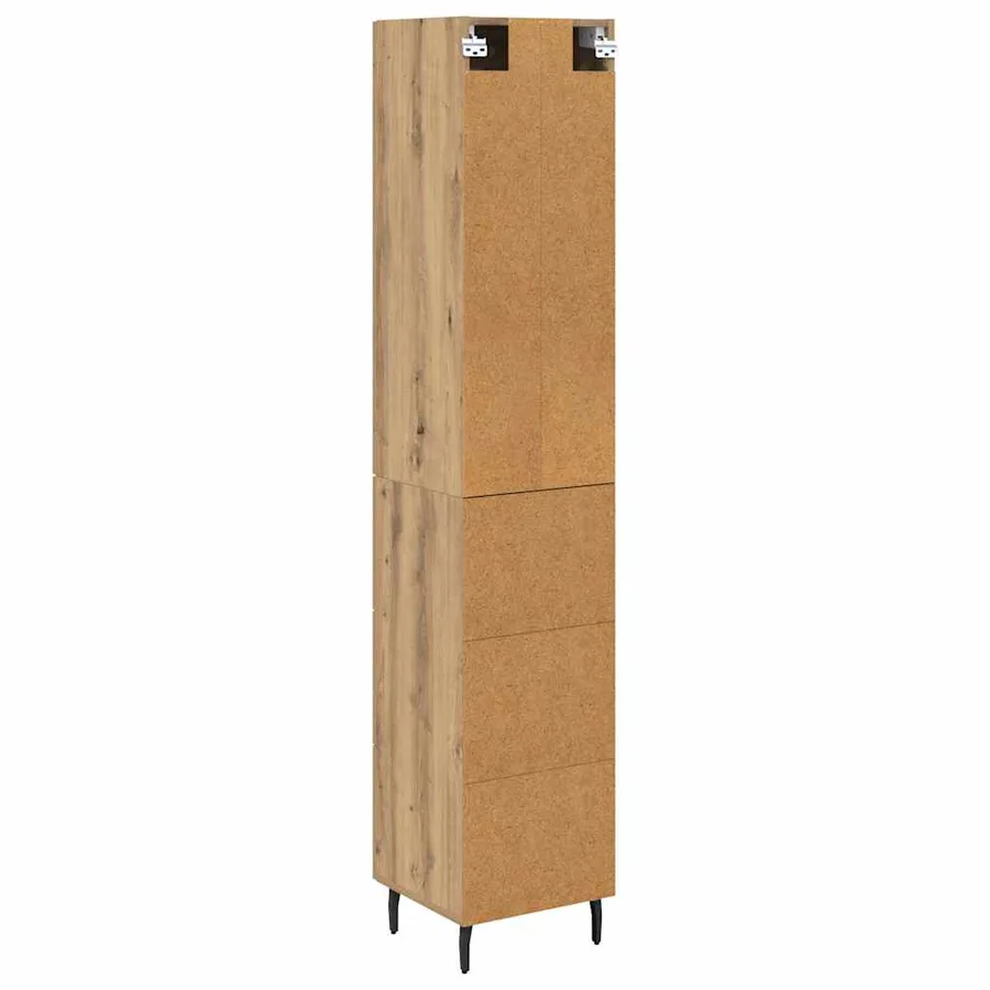 Haut Armoire avec tiroir Chêne artisanal 34,5 x 34 x 180 cm - 8