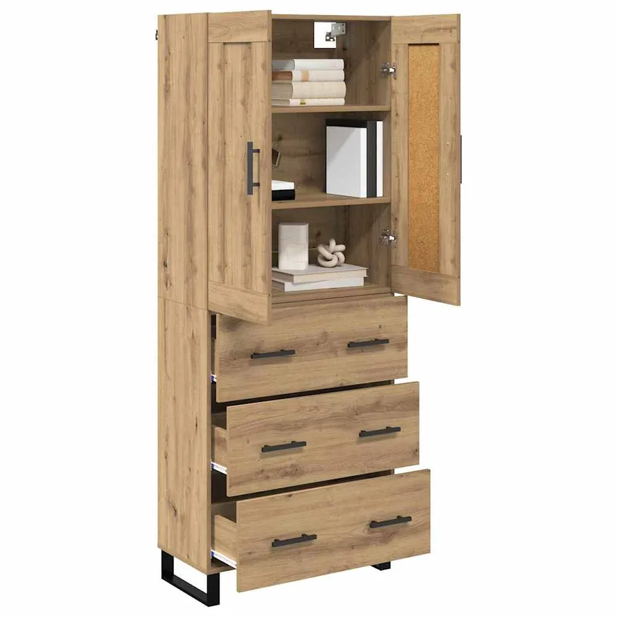 Haut Armoire 2 pcs Chêne artisanal 69,5 x 34 x 180 cm - 3