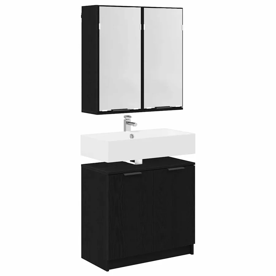 Ensemble de Meubles de Salle de Bain 2 pcs Chêne noir - 3