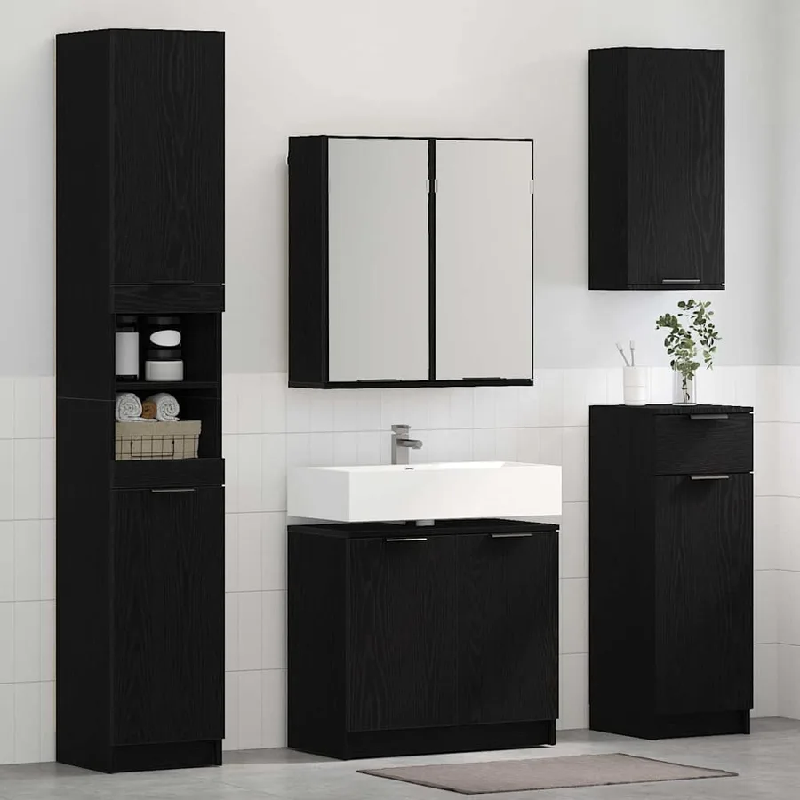 Ensemble de Meubles de Salle de Bain 2 pcs Chêne noir - 4