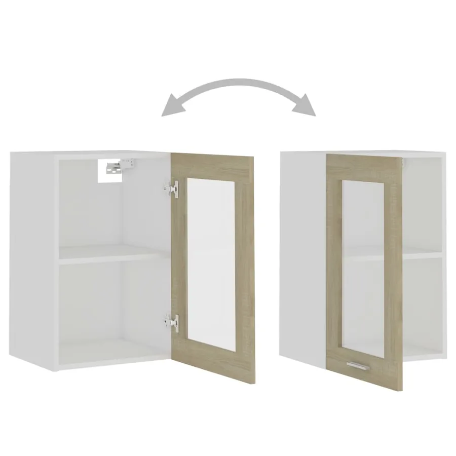 Vitrine suspendue "Lyon" Chêne Sonoma 40 x 31 x 60 cm Bois d'ingénierie - 6