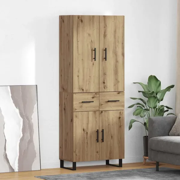 Haut Armoire 2 pcs Chêne artisanal 69,5 x 34 x 180 cm
