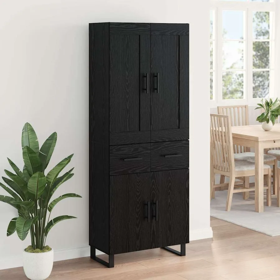 Haut Armoire Chêne noir 69,5 x 34 x 180 cm Bois d'ingénierie - 4
