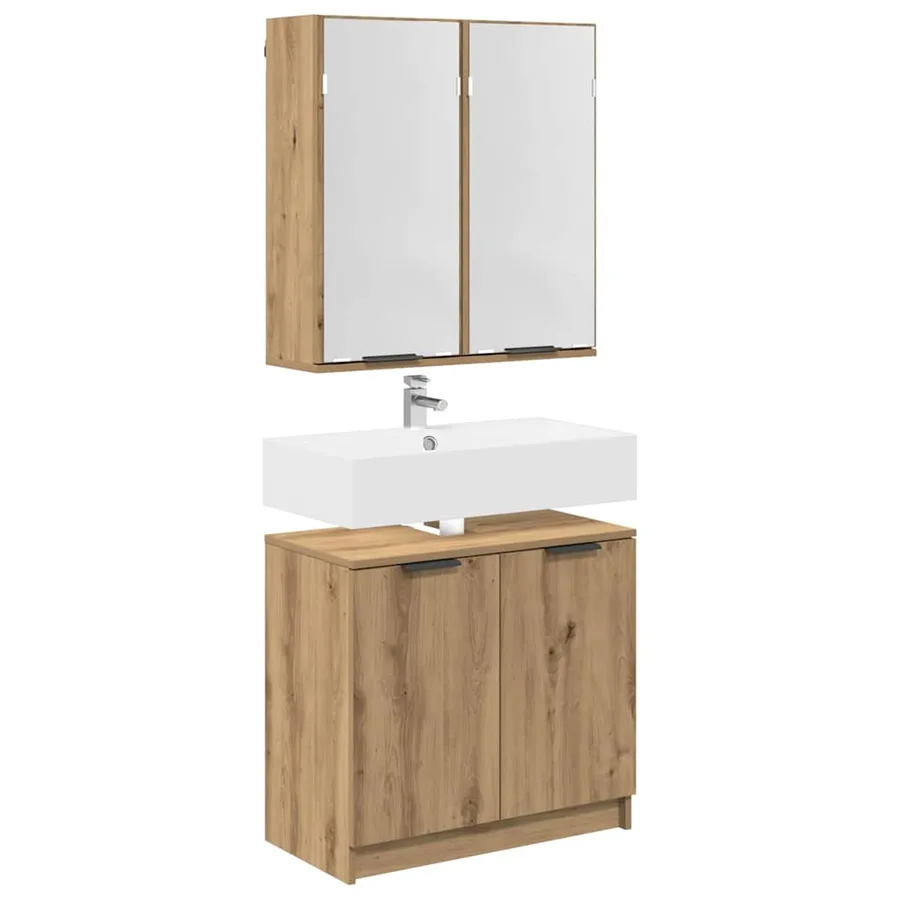 Ensemble de Meubles de Salle de Bain 2 pc Chêne artisanal - 3