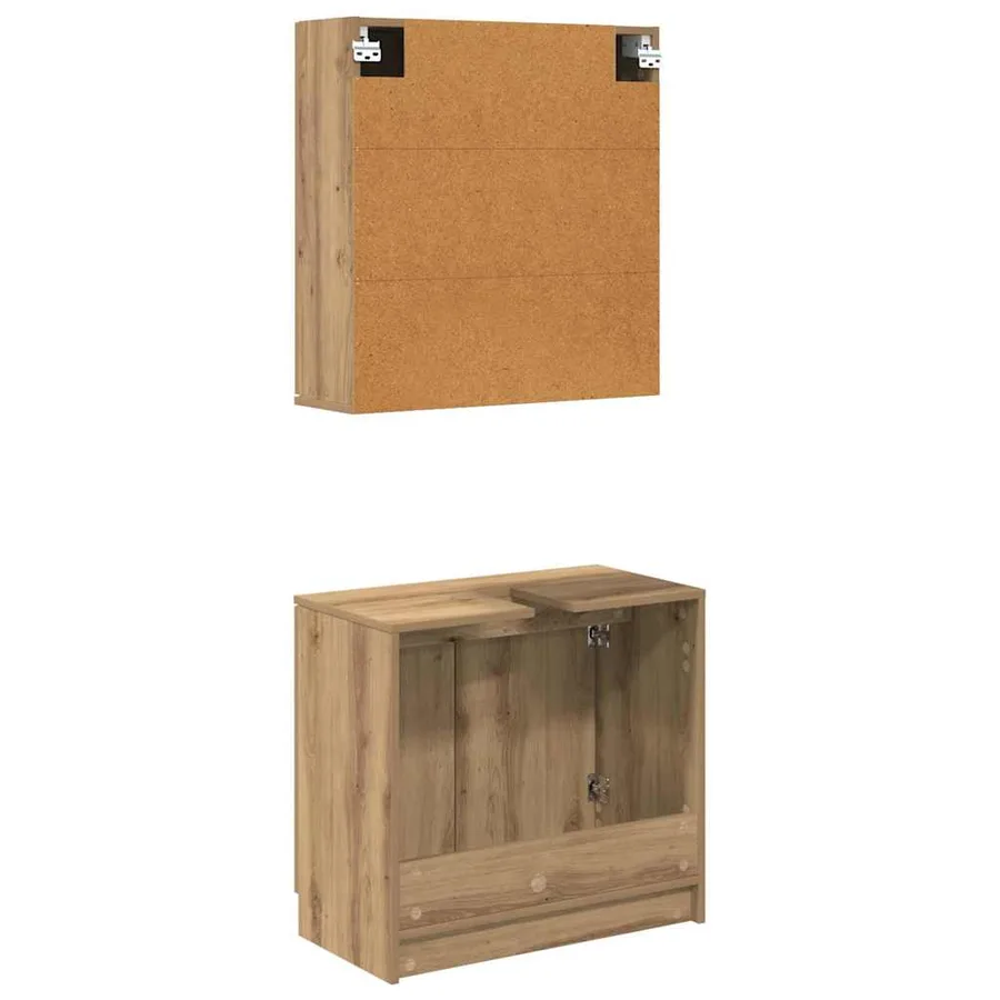 Ensemble de Meubles de Salle de Bain 2 pc Chêne artisanal - 9