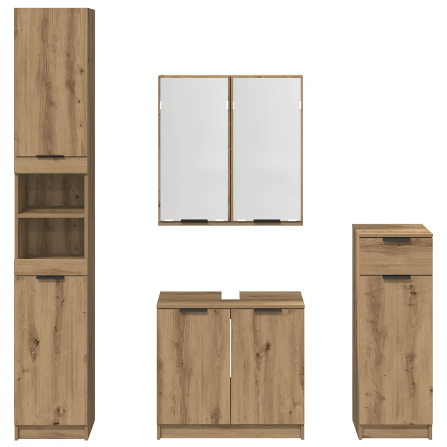 Ensemble de mobilier de salle de bain 4 pc Chêne artisanal - 10
