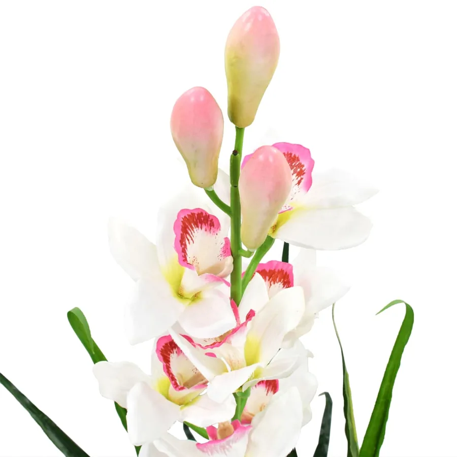 Plante artificielle Orchidée Cymbidium avec pot 100 cm Vert - 2