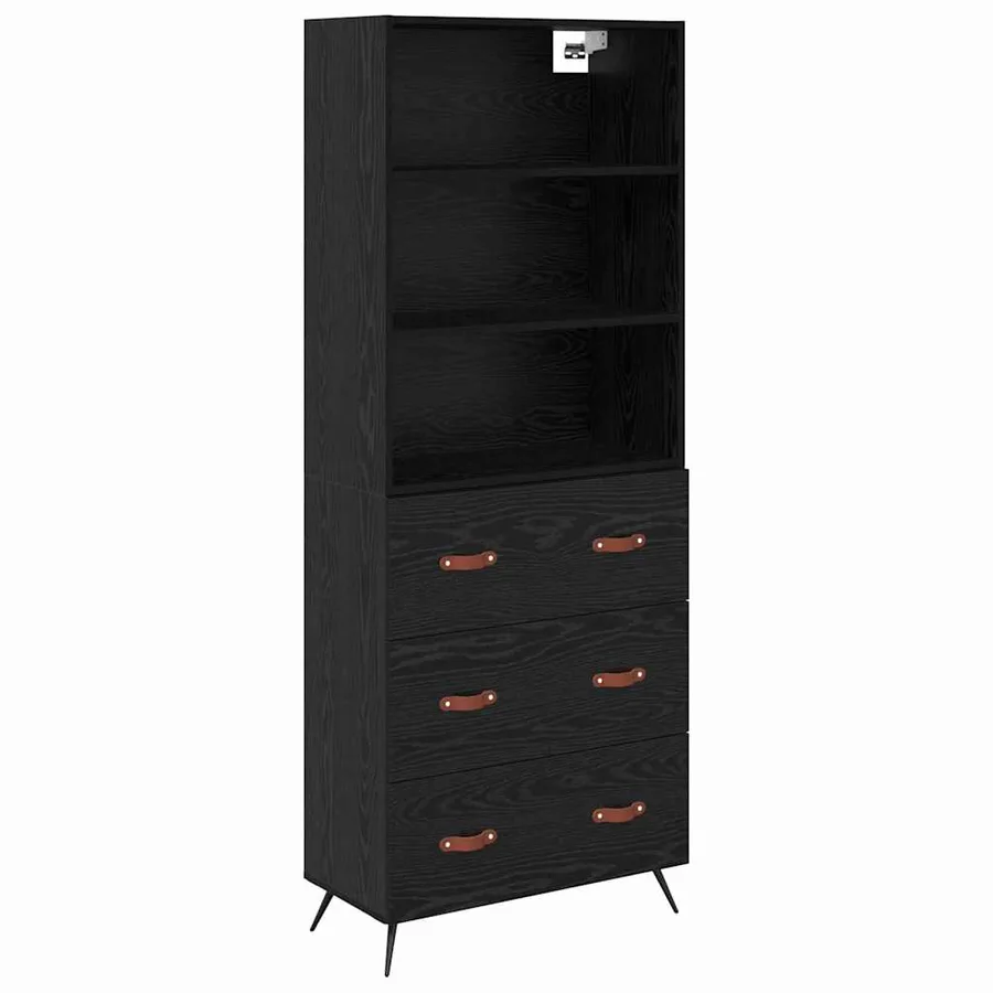 Haut Armoire Chêne noir 69,5 x 34 x 180 cm Bois d'ingénierie - 2