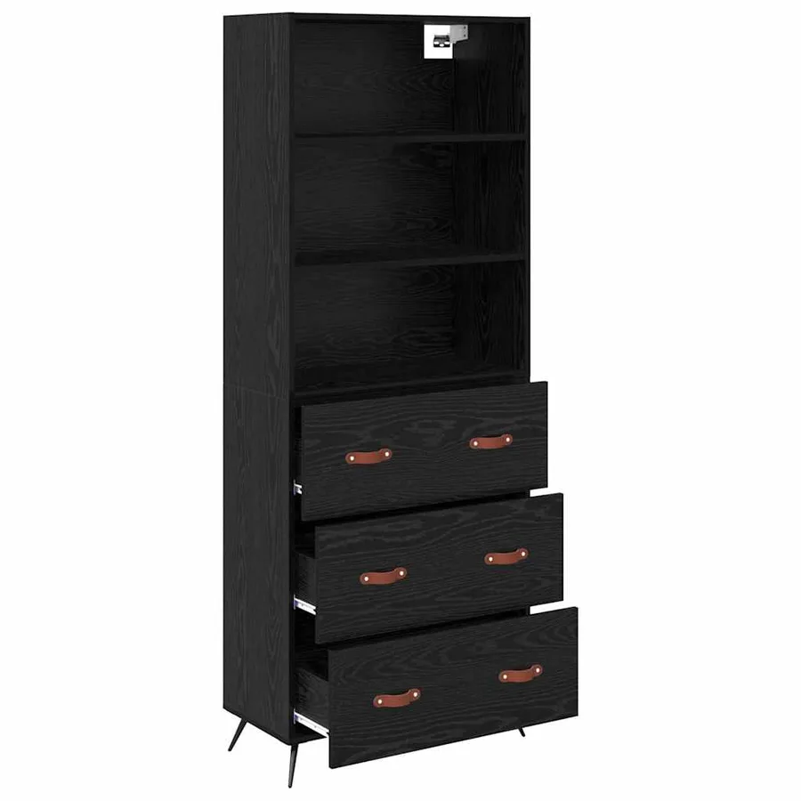Haut Armoire Chêne noir 69,5 x 34 x 180 cm Bois d'ingénierie - 5