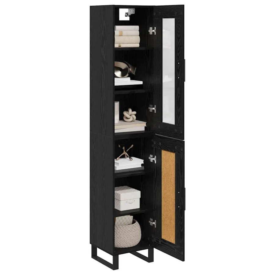 Haut Armoire Chêne noir 34,5 x 34 x 180 cm Bois d'ingénierie - 3