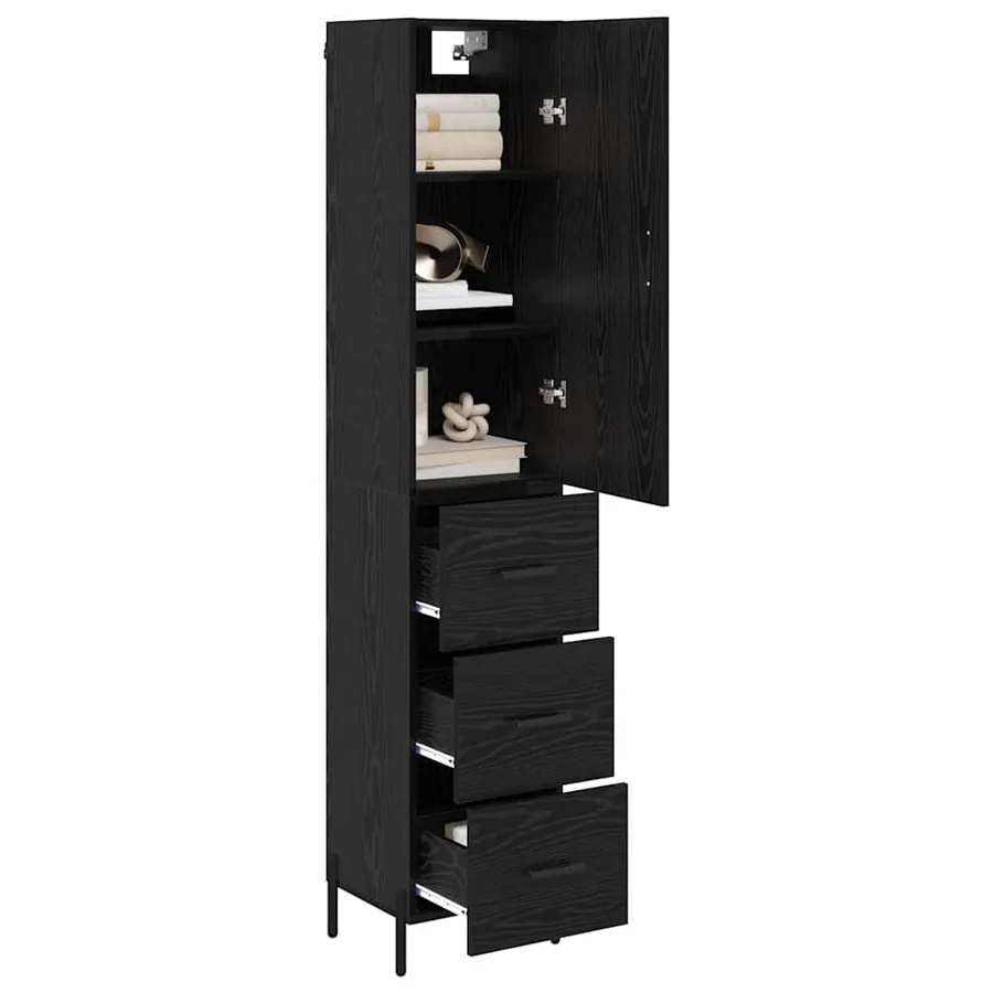 Haut Armoire Chêne noir 34,5 x 34 x 180 cm Bois d'ingénierie - 3
