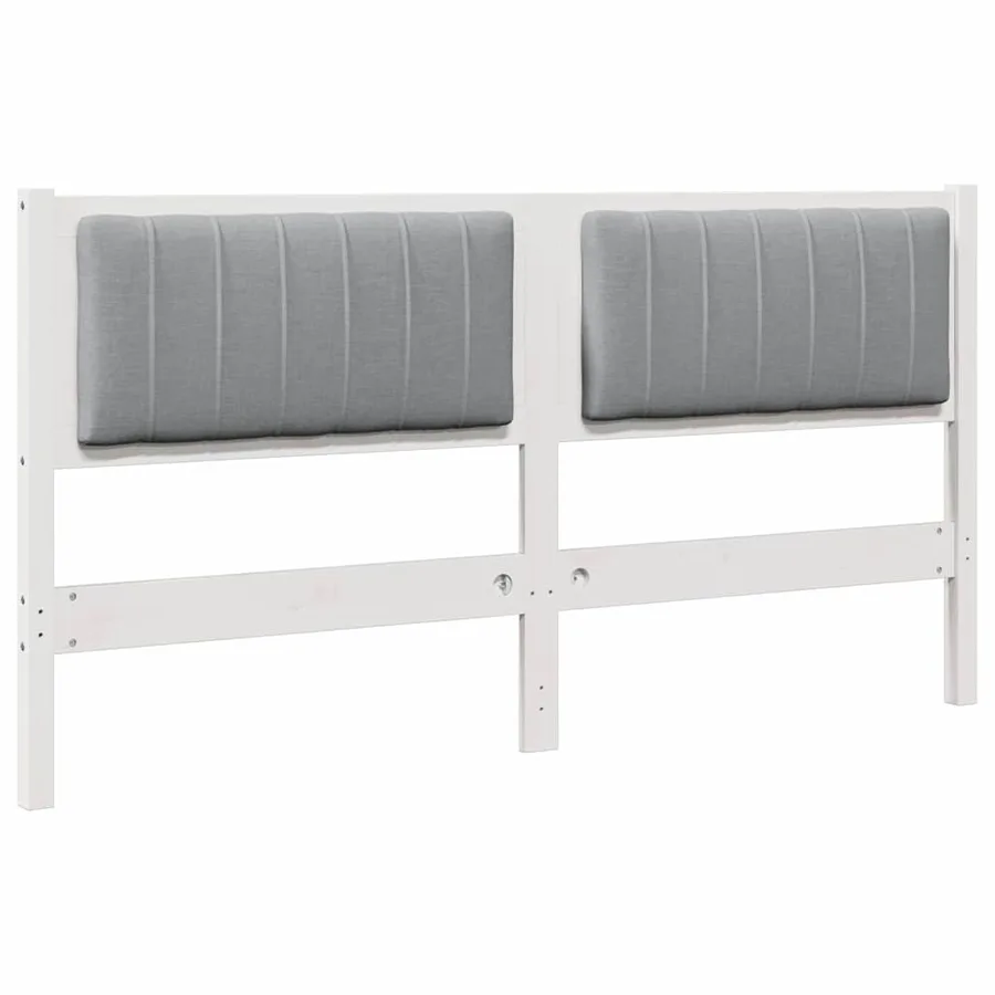 Tête de lit capitonnée avec tête de lit Blanc 160 cm Pin massif - 2