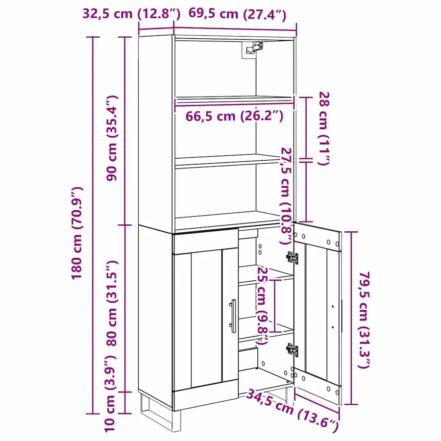 Haut Armoire avec tiroir 2 pcs Chêne noir Bois d'ingénierie - 14