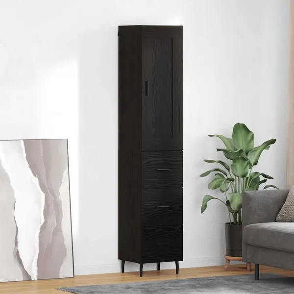 Haut Armoire Chêne noir 34,5 x 34 x 180 cm Bois d'ingénierie