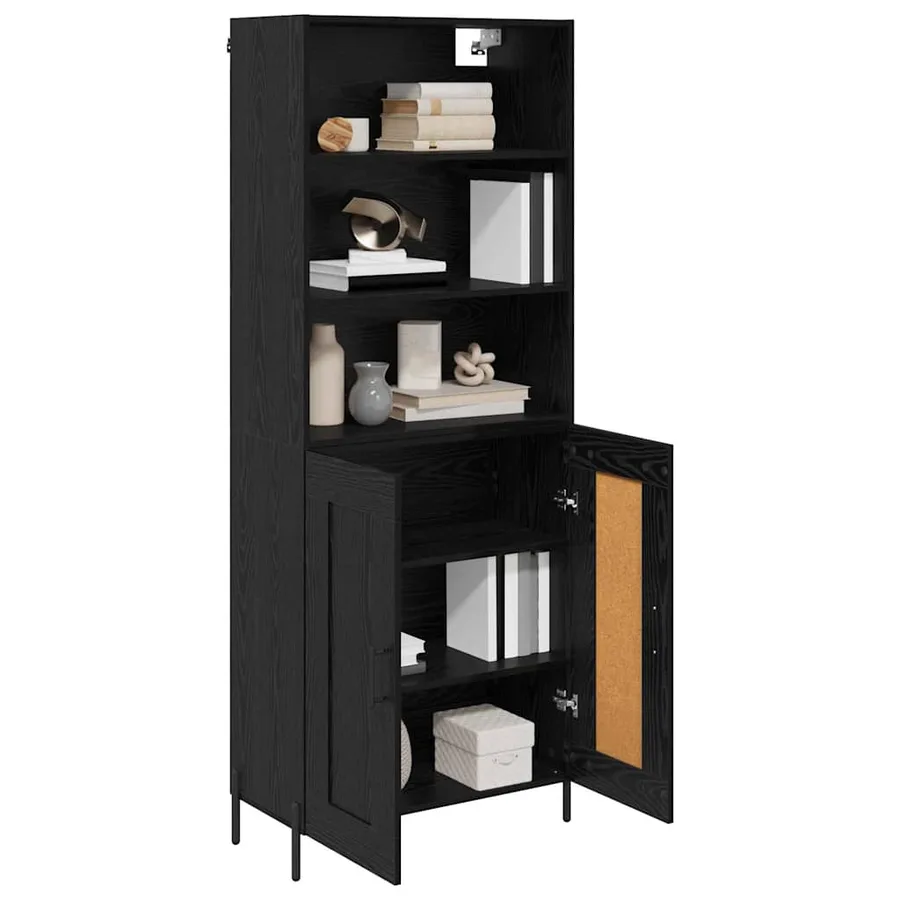 Haut Armoire Chêne noir 69,5 x 34 x 180 cm Bois d'ingénierie - 3