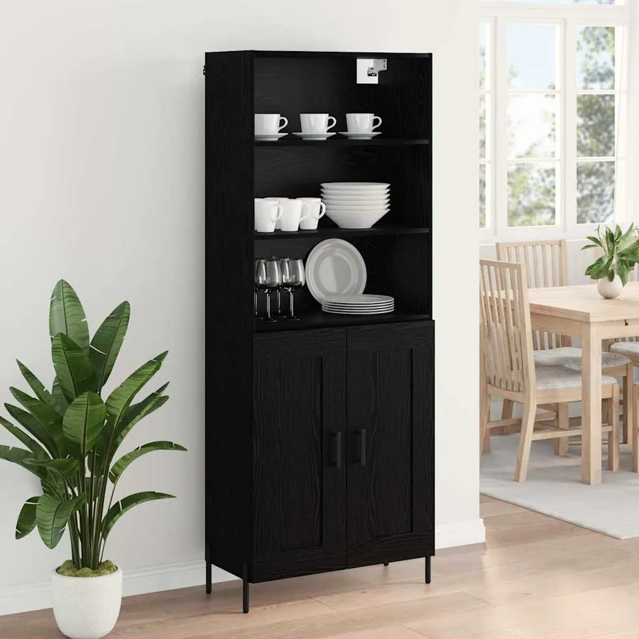 Haut Armoire Chêne noir 69,5 x 34 x 180 cm Bois d'ingénierie - 4