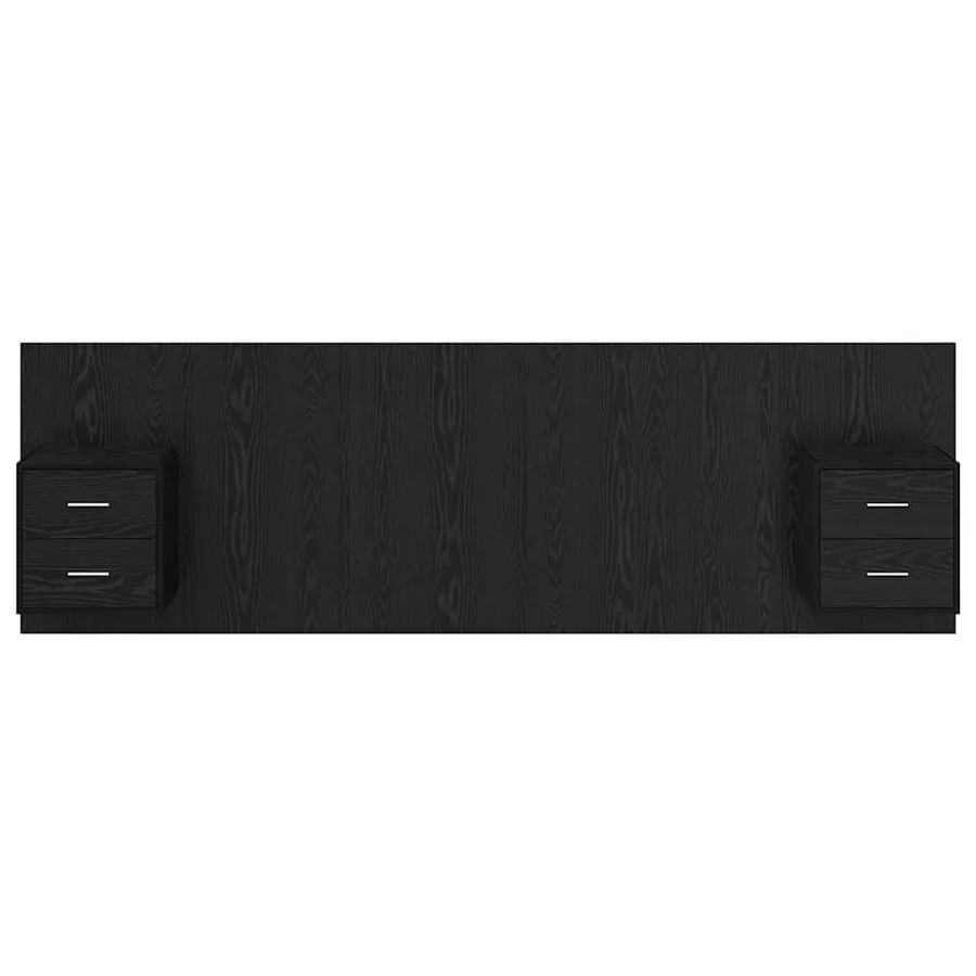 Tête de lit avec armoire 3 pcs Chêne noir Bois d'ingénierie - 7