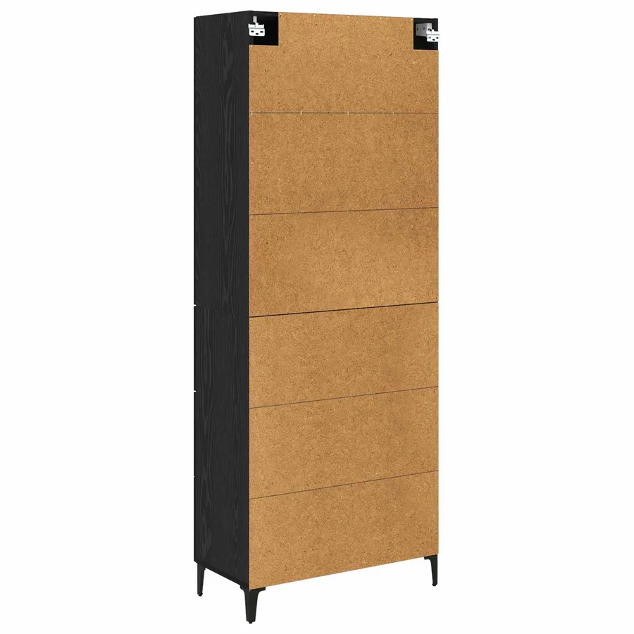 Haut Armoire Chêne noir 69,5 x 34 x 180 cm Bois d'ingénierie - 8