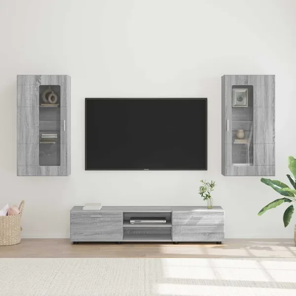 Ensemble meuble TV FLORIN 3 pcs Gris Sonoma Bois d'ingénierie