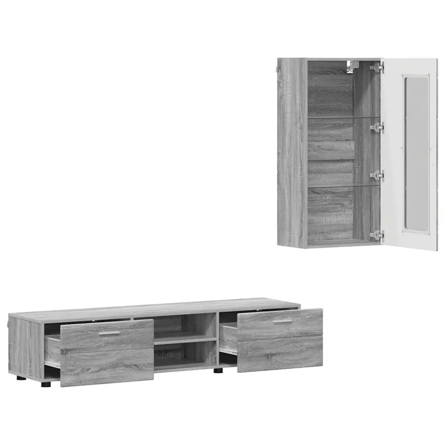 Ensemble meuble TV FLORIN 3 pcs Gris Sonoma Bois d'ingénierie - 5
