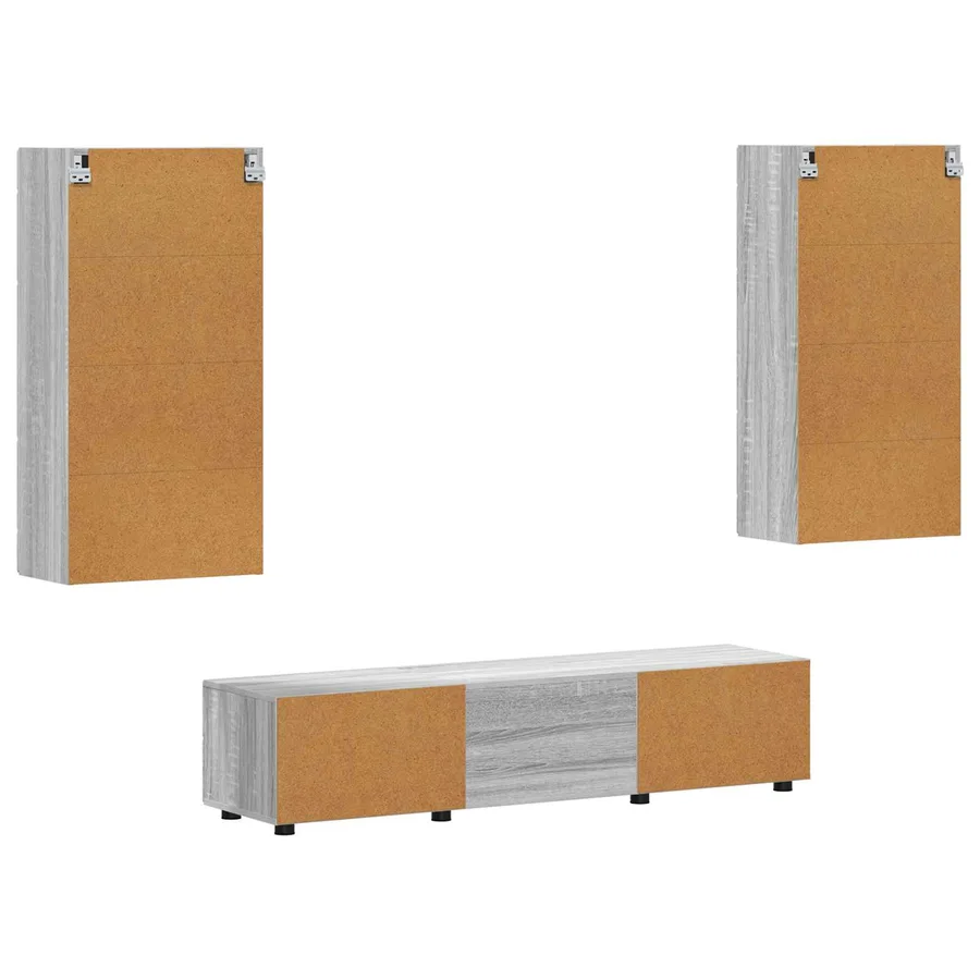Ensemble meuble TV FLORIN 3 pcs Gris Sonoma Bois d'ingénierie - 9