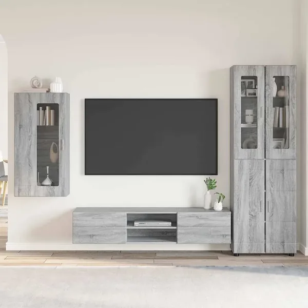 Ensemble meuble TV FLORIN 3 pcs Gris Sonoma Bois d'ingénierie