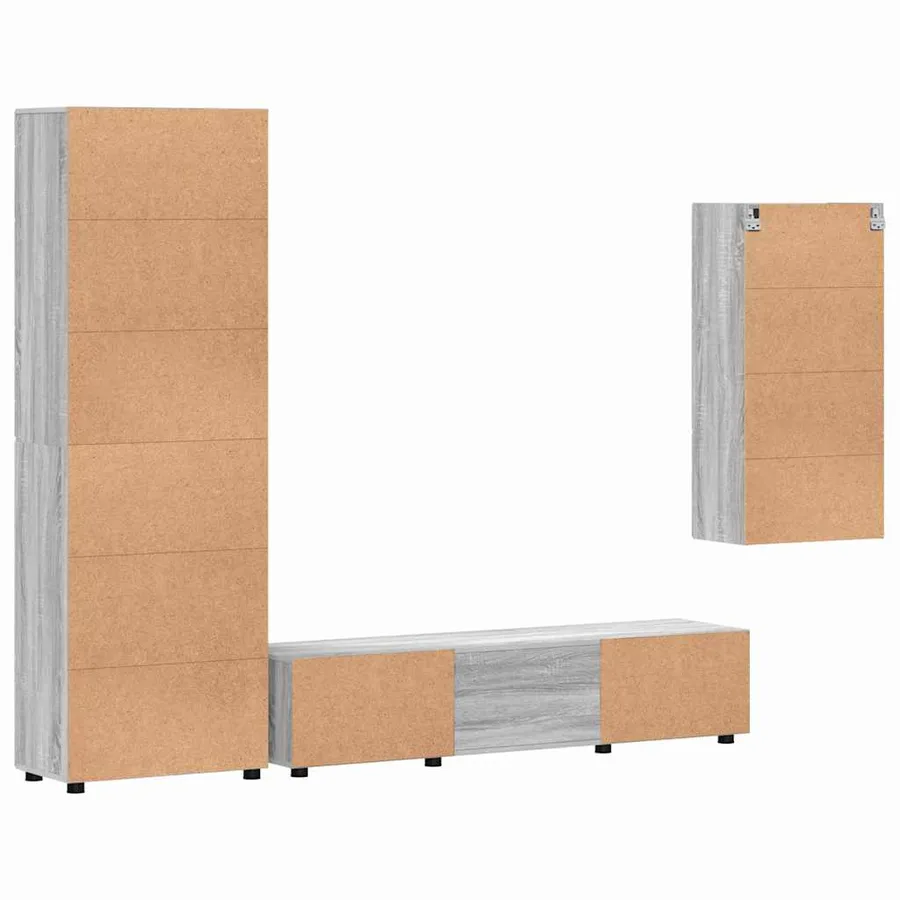 Ensemble meuble TV FLORIN 3 pcs Gris Sonoma Bois d'ingénierie - 10