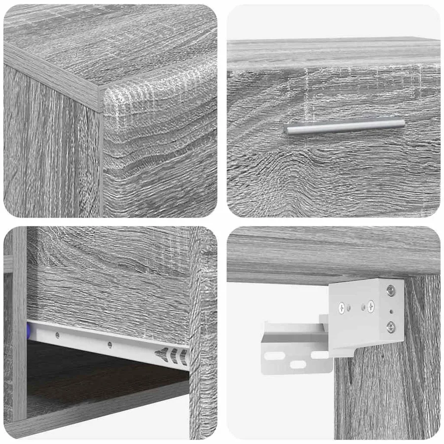 Ensemble meuble TV FLORIN 3 pcs Gris Sonoma Bois d'ingénierie - 12
