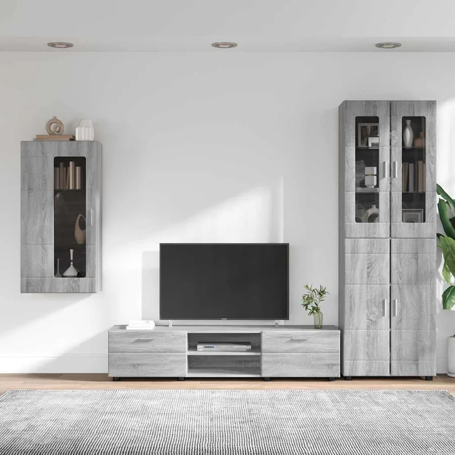 Ensemble meuble TV FLORIN 3 pcs Gris Sonoma Bois d'ingénierie - 4