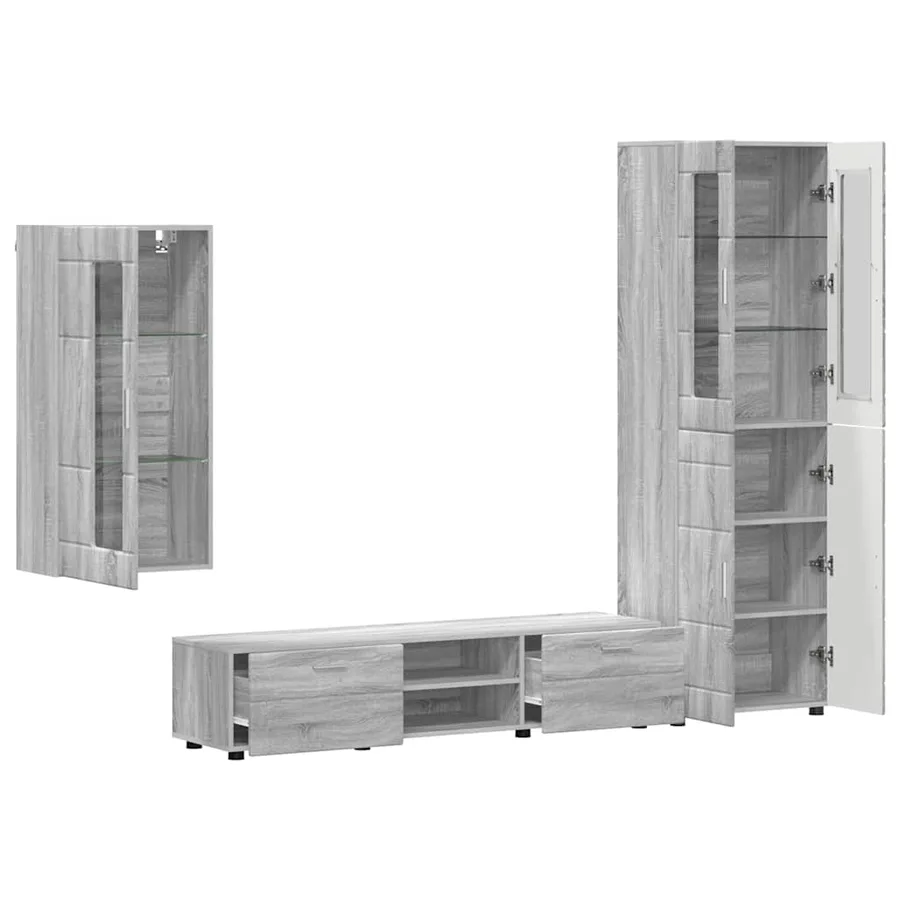 Ensemble meuble TV FLORIN 3 pcs Gris Sonoma Bois d'ingénierie - 5