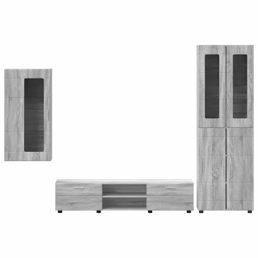 Ensemble meuble TV FLORIN 3 pcs Gris Sonoma Bois d'ingénierie - 9