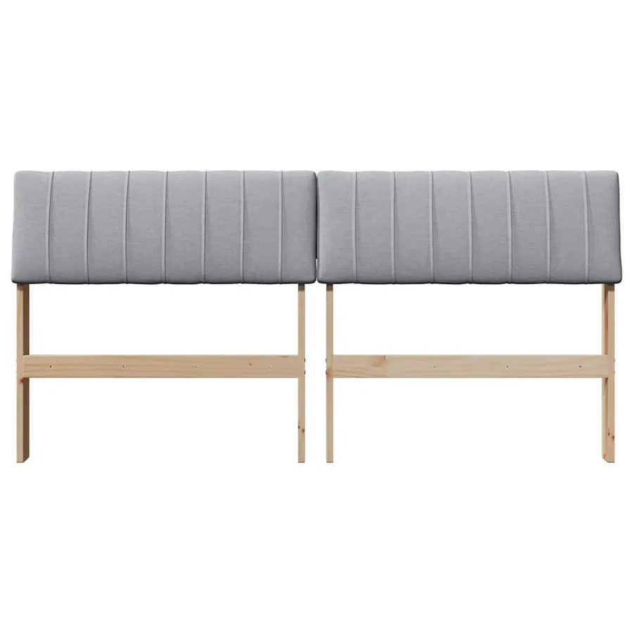Tête de lit capitonnée Gris clair 160 cm Pin massif - 4