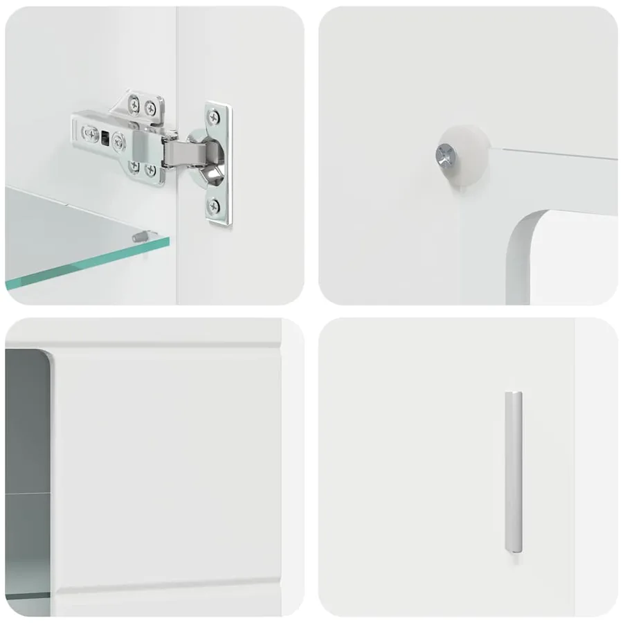 Ensemble meuble TV avec tiroir FLORIN 3 pcs Blanc brillant - 11
