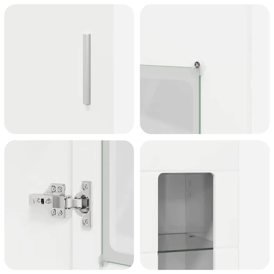 Ensemble meuble TV avec tiroir FLORIN 3 pcs Blanc brillant - 13
