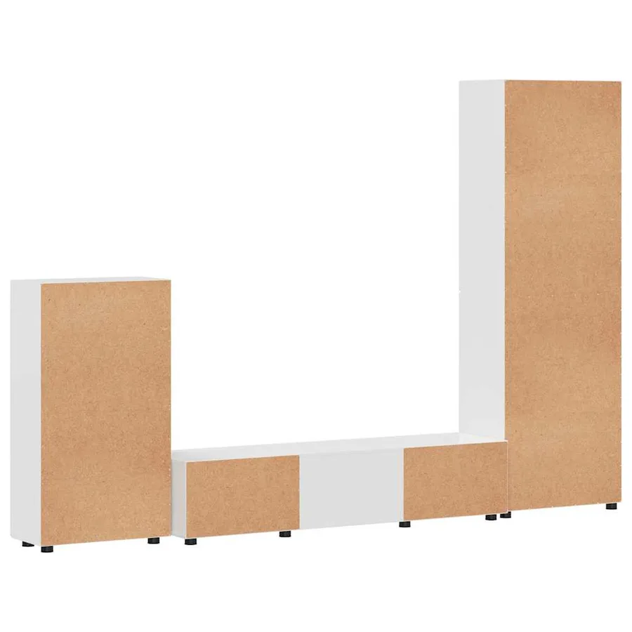 Ensemble meuble TV avec tiroir FLORIN 3 pcs Blanc brillant - 8
