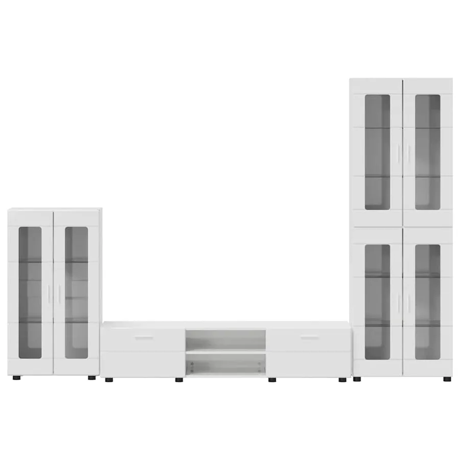Ensemble meuble TV avec tiroir FLORIN 3 pcs Blanc brillant - 9