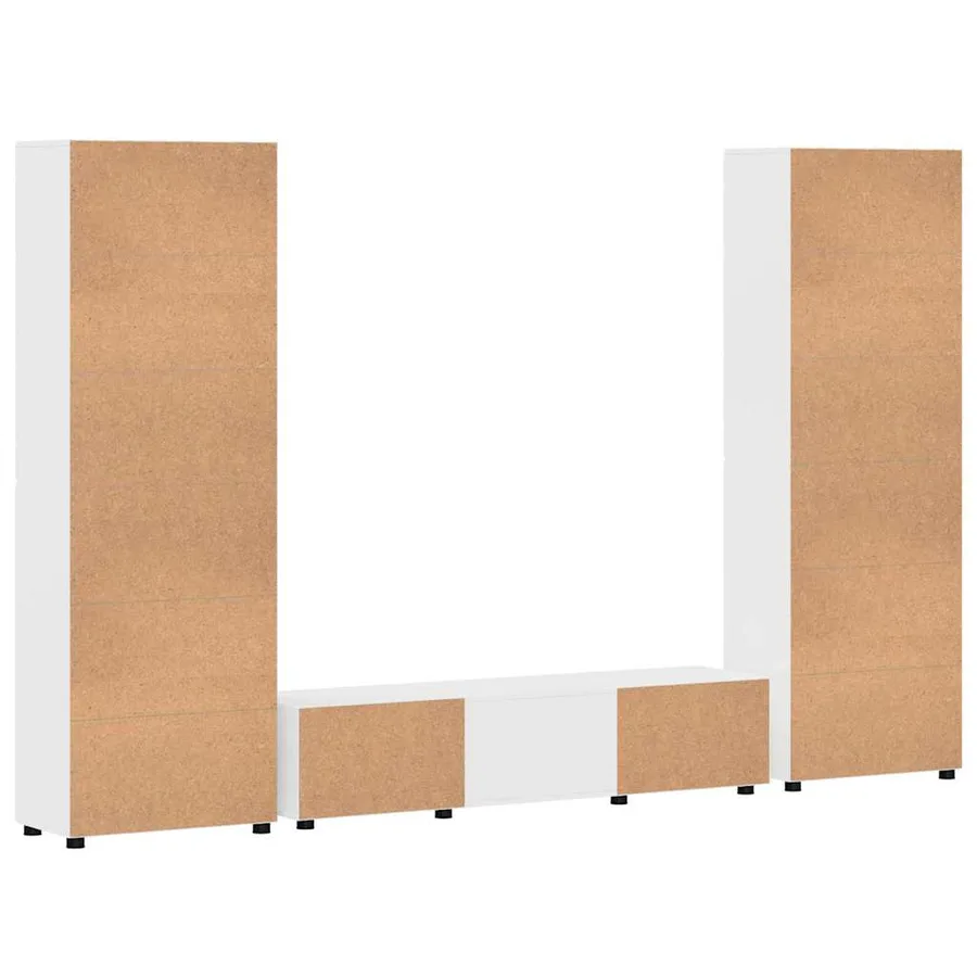 Ensemble meuble TV avec tiroir FLORIN 3 pcs Blanc brillant - 10