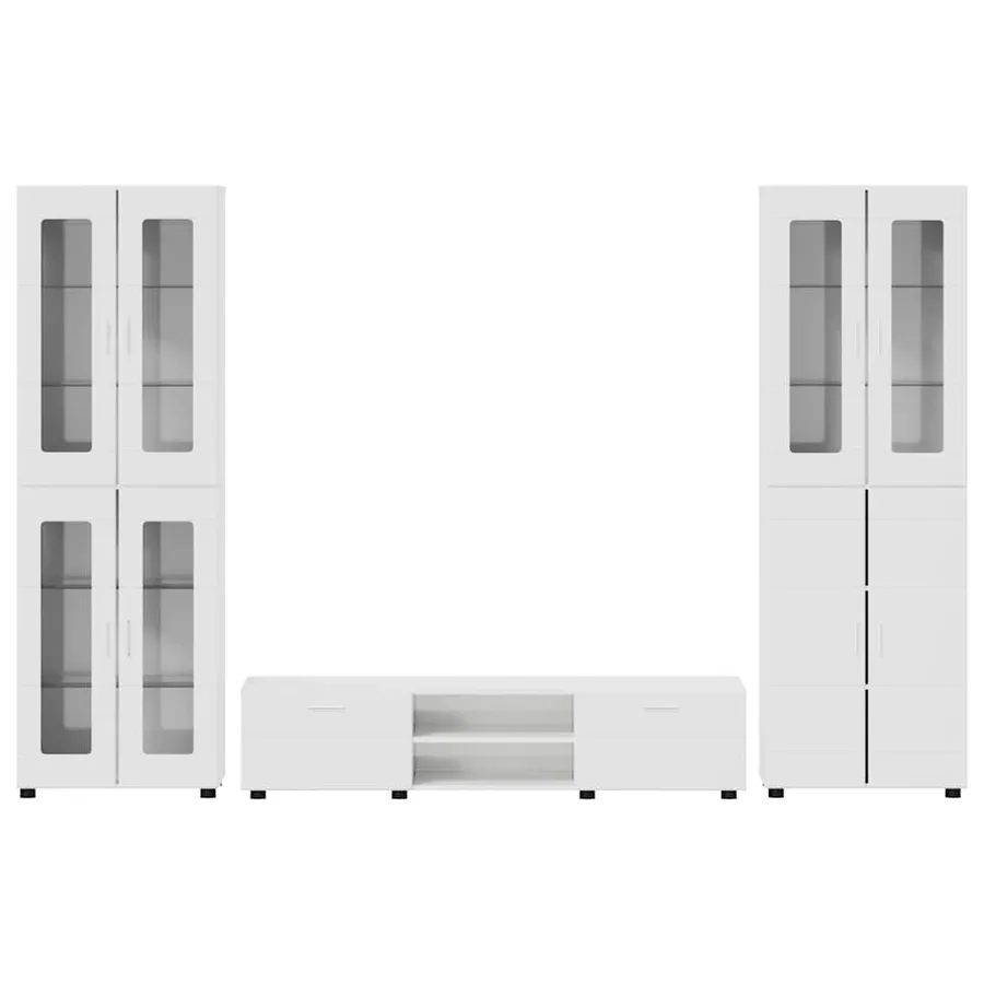 Ensemble meuble TV avec tiroir FLORIN 3 pcs Blanc brillant - 9