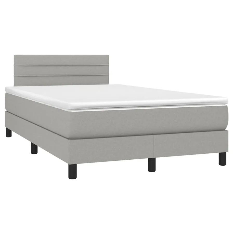 Sommier à lattes de lit matelas LED Gris clair 120x200 cm Tissu - 3