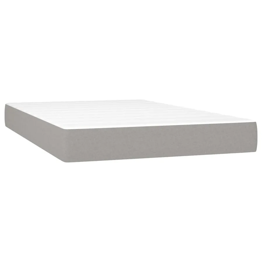 Sommier à lattes de lit matelas LED Gris clair 120x200 cm Tissu - 6