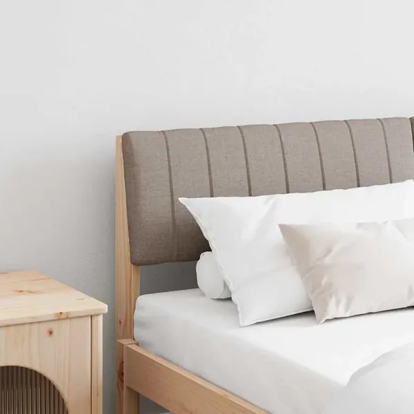 Tête de lit capitonnée Taupe 150 cm Pin massif