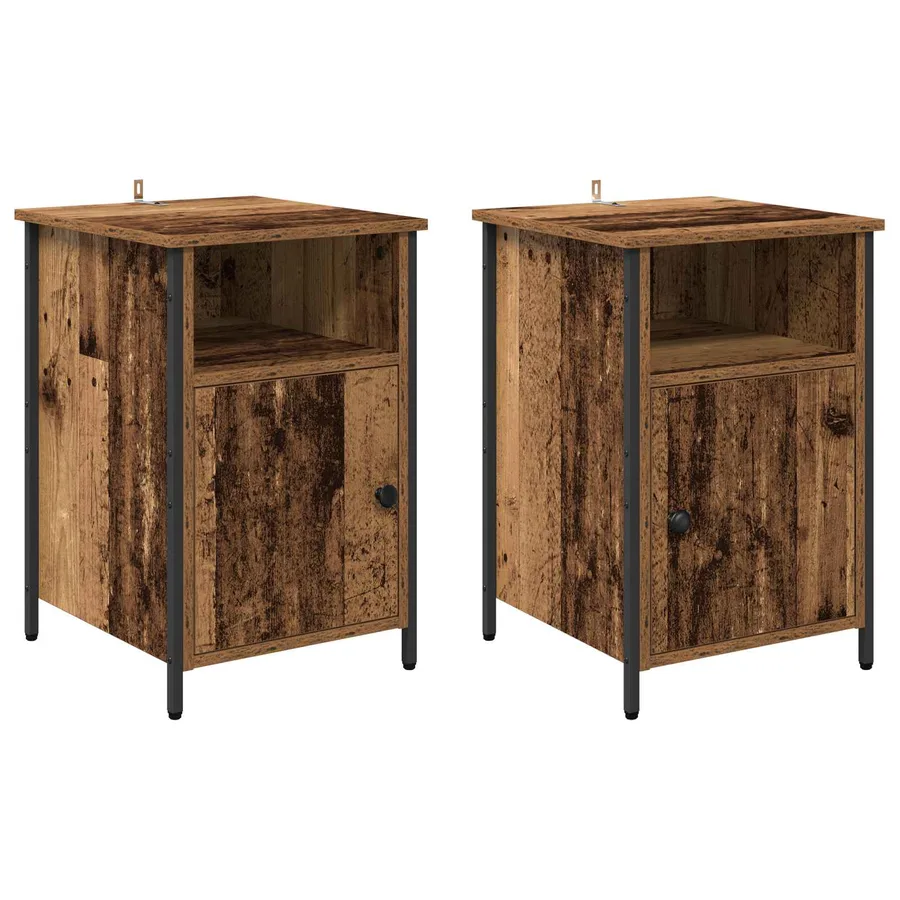 Cabinet de chevet 2 pcs Bois ancien 40 x 42 x 60 cm - 2